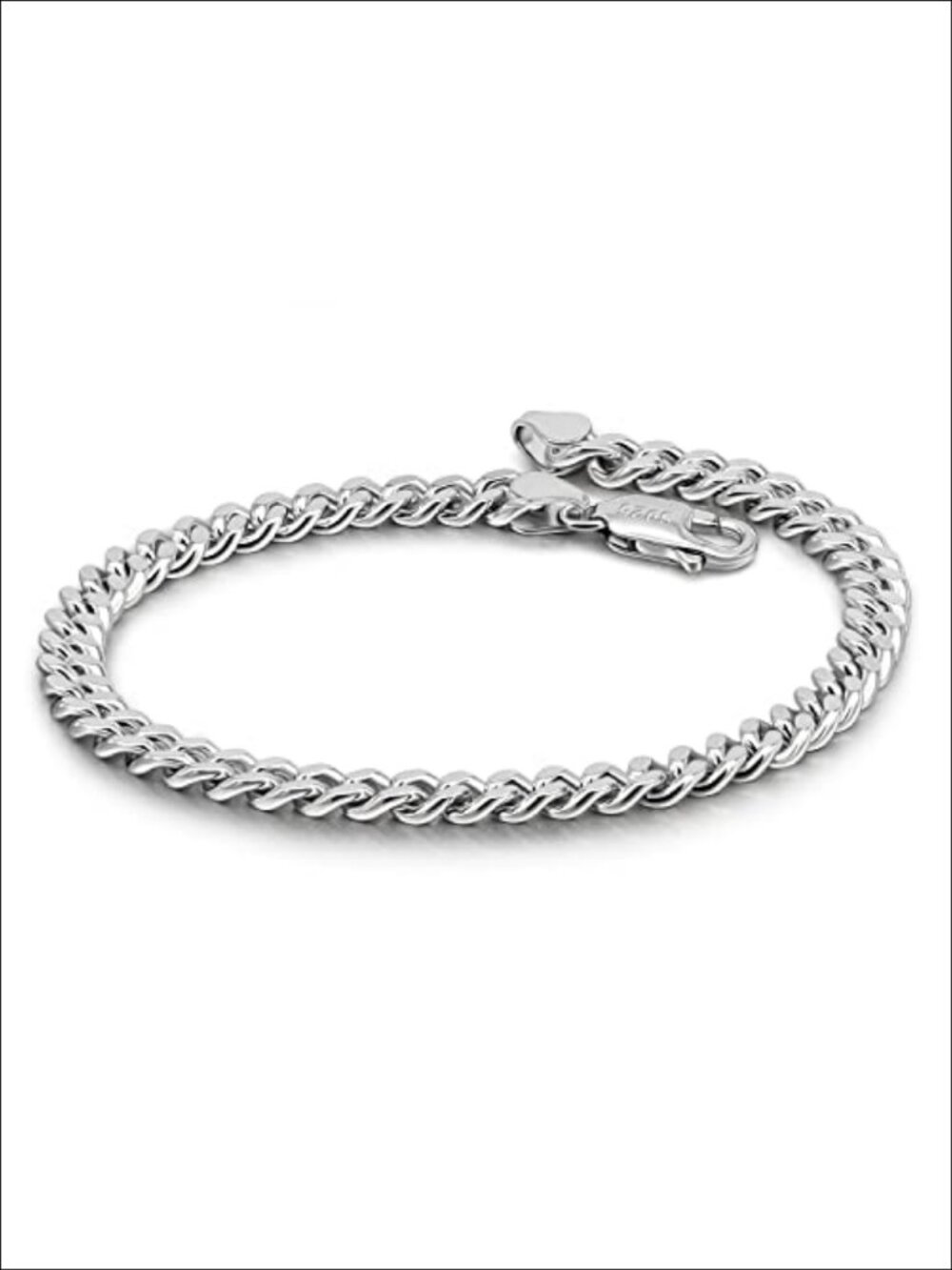 Italian Sterling Silver Cuban Link Bracelet Men Women Solid 925